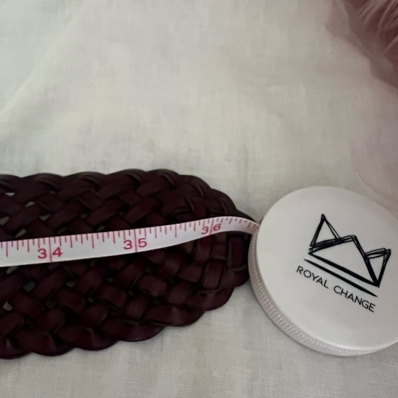 90s Vintage Brown Braided Leather Belt - Picture 5 of 5